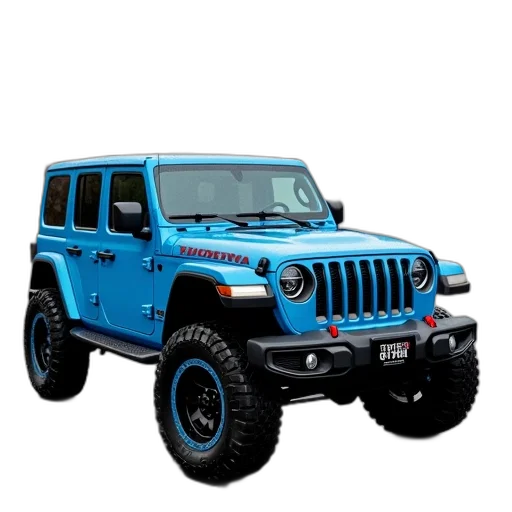 car, 3d render, photorealistic, blue transparent PNG cut-out