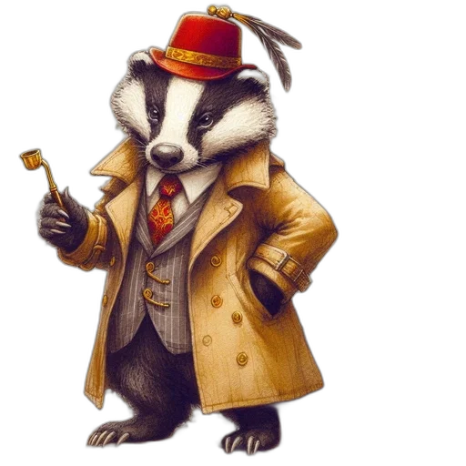 animal, jacket, staff, hat transparent PNG cut-out