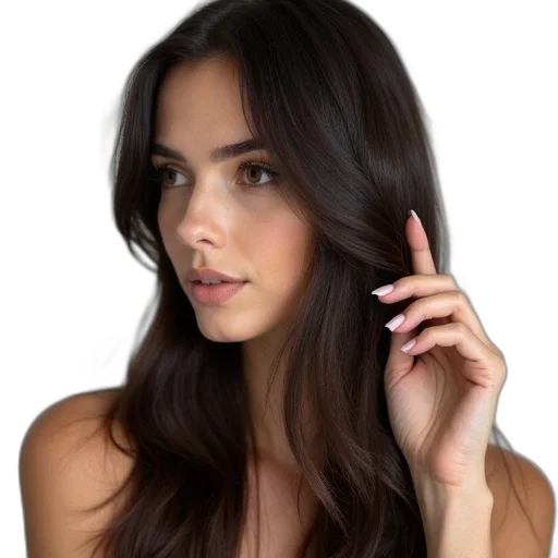 hair, jewelry, face, staff transparent PNG cut-out