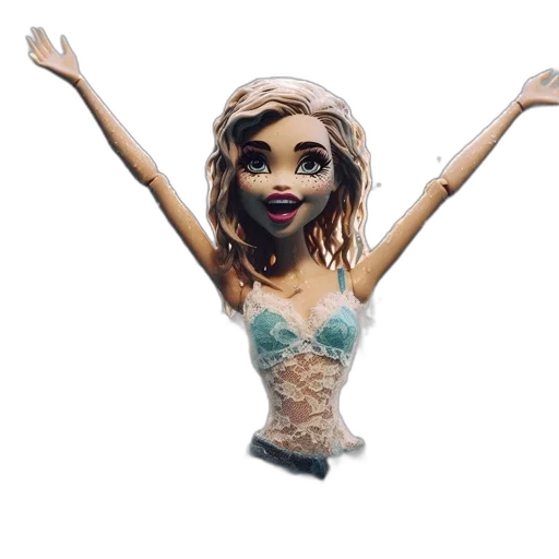 dress, creature, 3d render, cartoon transparent PNG cut-out