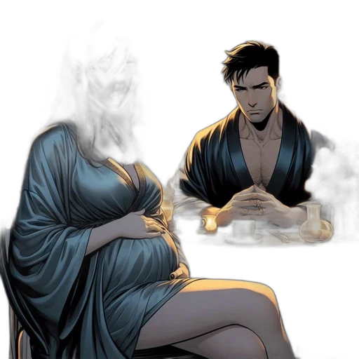 comic book art, concept art, fog, fire transparent PNG cut-out