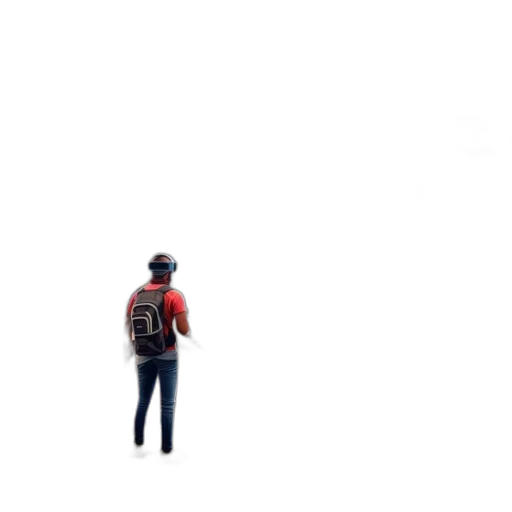jacket, hat, robot, staff transparent PNG cut-out