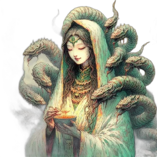 dragon, creature, jewelry, staff transparent PNG cut-out