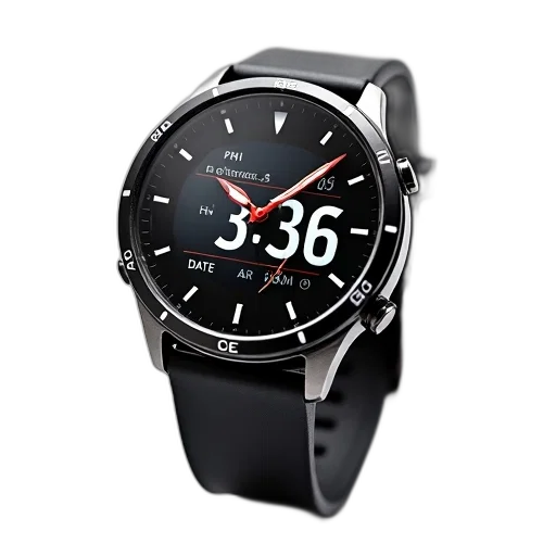 black, digital, wristwatch, silver transparent PNG cut-out