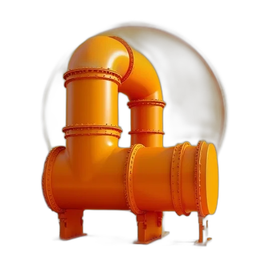 bottle, 3d render, orange, pipe transparent PNG cut-out