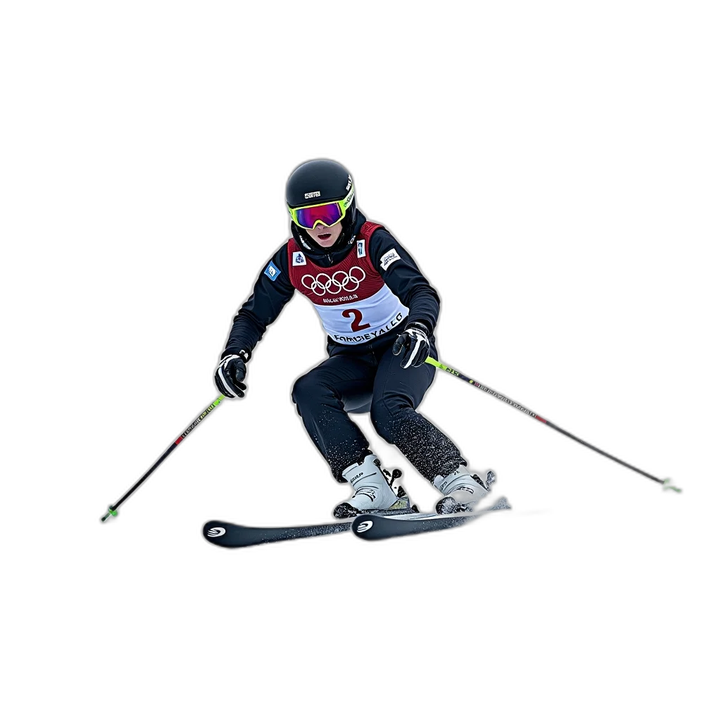 person, skiing, down, snowy transparent PNG cut-out