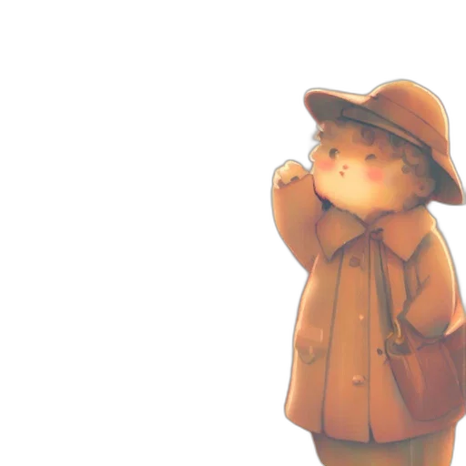 jacket, hat, staff, watercolor transparent PNG cut-out