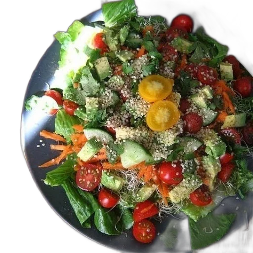food, plate, salad, tomatoes transparent PNG cut-out