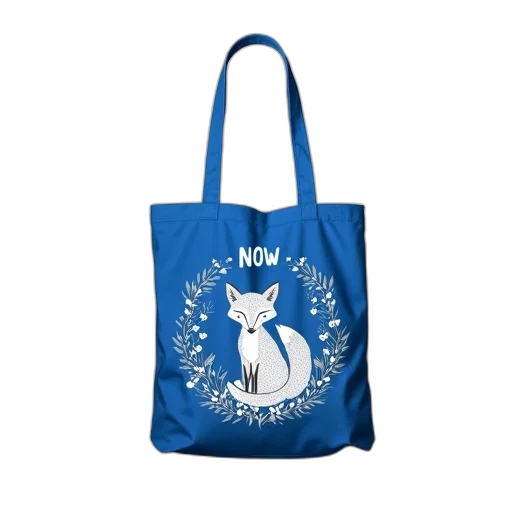 blue, tote, bag, white transparent PNG cut-out
