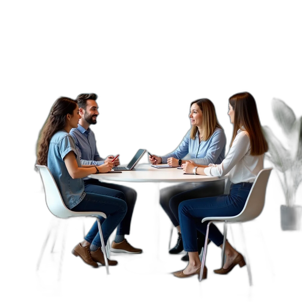 furniture, staff, 3d render, group transparent PNG cut-out