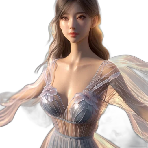dress, jewelry, fantasy art, photorealistic transparent PNG cut-out