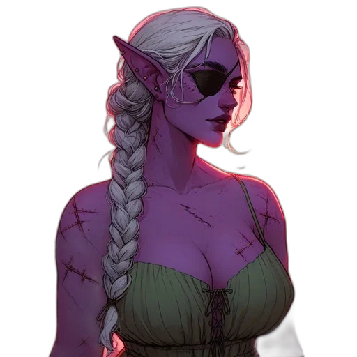 dress, dragon, staff, fantasy art transparent PNG cut-out