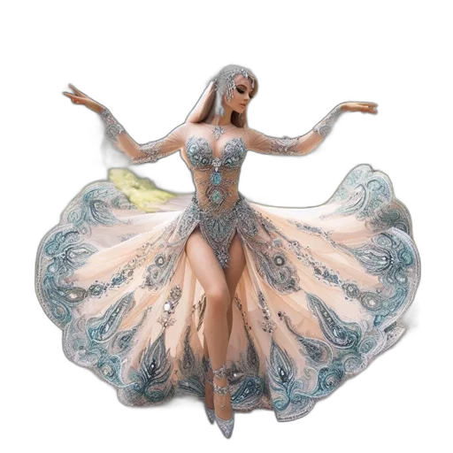dress, jewelry, fantasy art, concept art transparent PNG cut-out