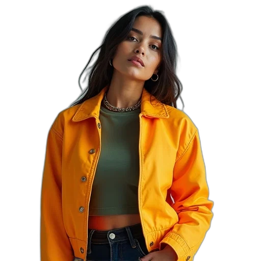 jacket, neon, golden, colorful transparent PNG cut-out