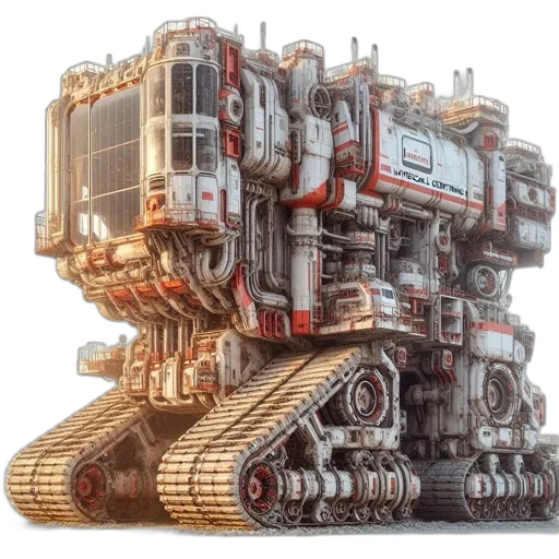 robot, car, concept art, 3d render transparent PNG cut-out