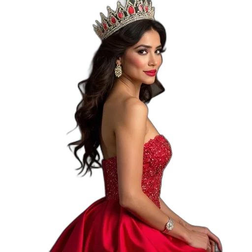 crown, dress, photorealistic, miss transparent PNG cut-out