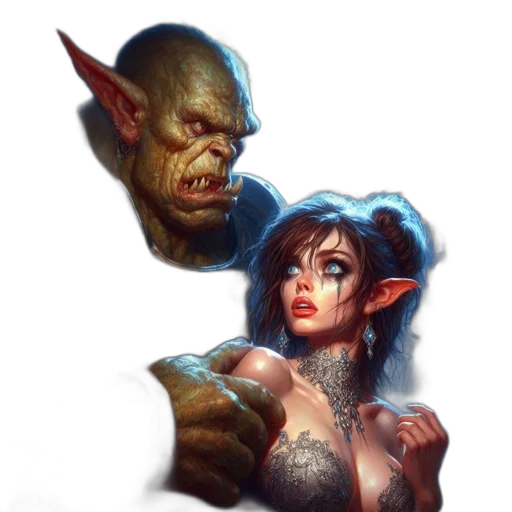 face, concept art, fantasy art, comic book art transparent PNG cut-out