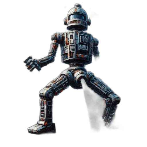 robot, staff, weapon, creature transparent PNG cut-out