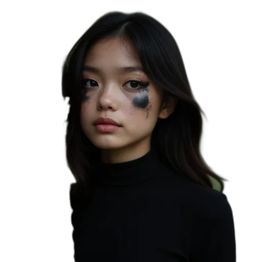 face, mask, hair, creature transparent PNG cut-out