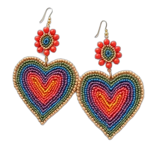 jewelry, pair, colorful, heart-shaped transparent PNG cut-out