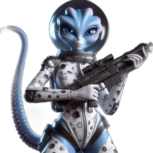 robot, concept art, 3d render, outer space transparent PNG cut-out