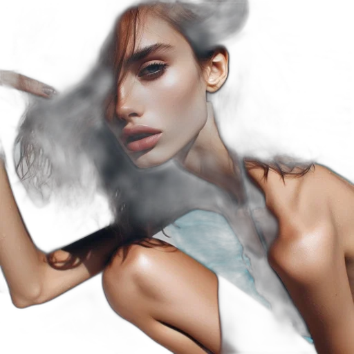 face, hair, dress, mask transparent PNG cut-out