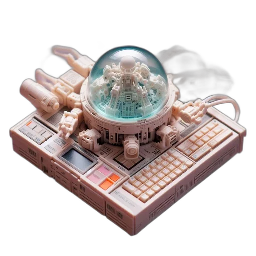 robot, jewelry, cyberpunk, 3d render transparent PNG cut-out