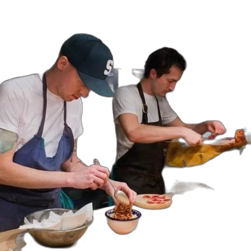 food, staff, photorealistic, two transparent PNG cut-out