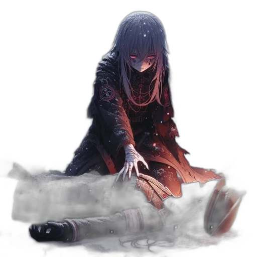 creature, mask, sword, dress transparent PNG cut-out
