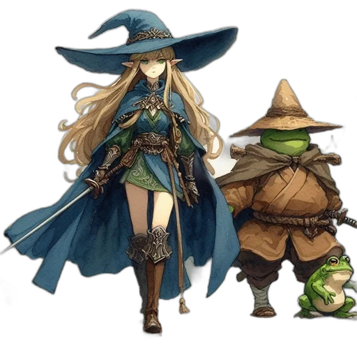 hat, staff, concept art, fantasy art transparent PNG cut-out