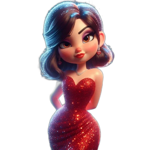 dress, cartoon, 3d render, concept art transparent PNG cut-out