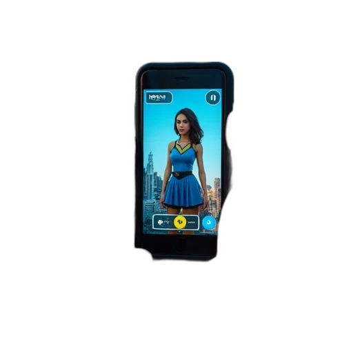 dress, person, holding, smartphone transparent PNG cut-out