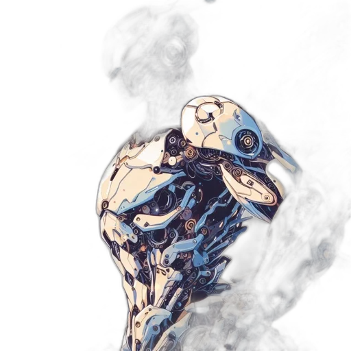 robot, mask, creature, weapon transparent PNG cut-out