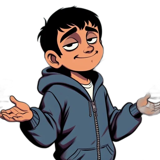jacket, staff, face, cartoon transparent PNG cut-out