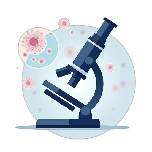stylized, illustration, microscope, large transparent PNG cut-out
