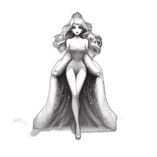 dress, crown, concept art, fantasy art transparent PNG cut-out