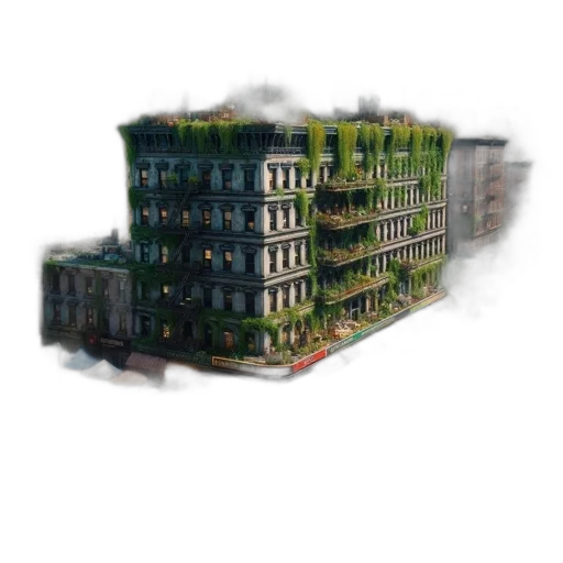 building, furniture, tree, robot transparent PNG cut-out