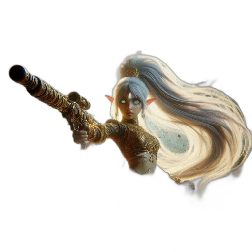 hair, sword, weapon, staff transparent PNG cut-out