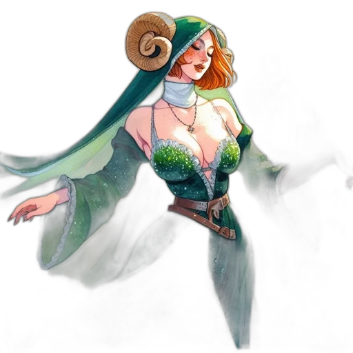 dress, staff, concept art, fantasy art transparent PNG cut-out