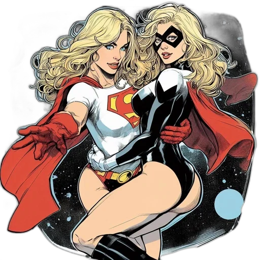 comic book art, concept art, cartoon, two transparent PNG cut-out