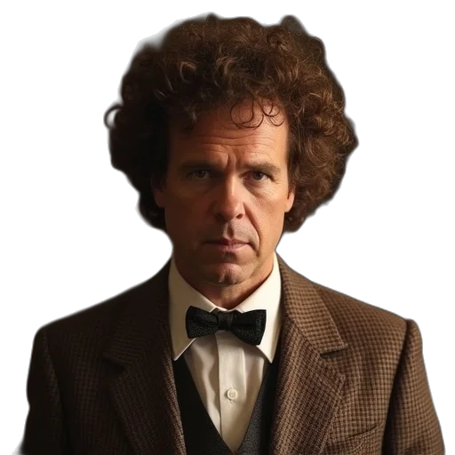 hair, face, jacket, staff transparent PNG cut-out