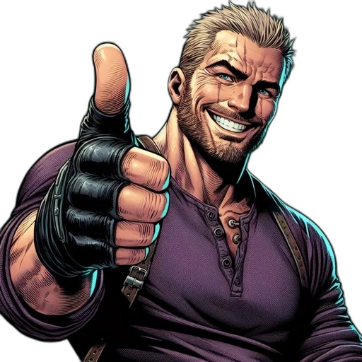 comic book art, concept art, cartoon, rugged transparent PNG cut-out