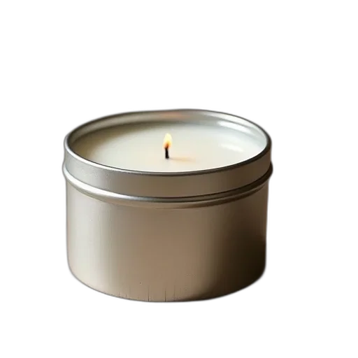 soy, candle, silver, tin transparent PNG cut-out