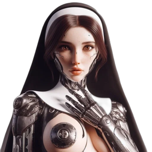 robot, dress, face, jewelry transparent PNG cut-out