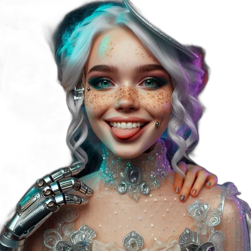 robot, face, creature, dress transparent PNG cut-out