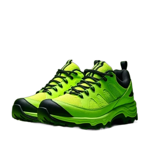 shoes, 3d render, photorealistic, neon transparent PNG cut-out