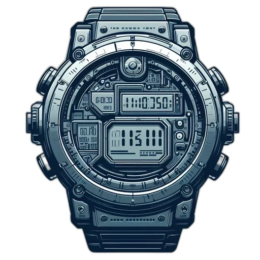 3d render, elaborate, digital, watch transparent PNG cut-out