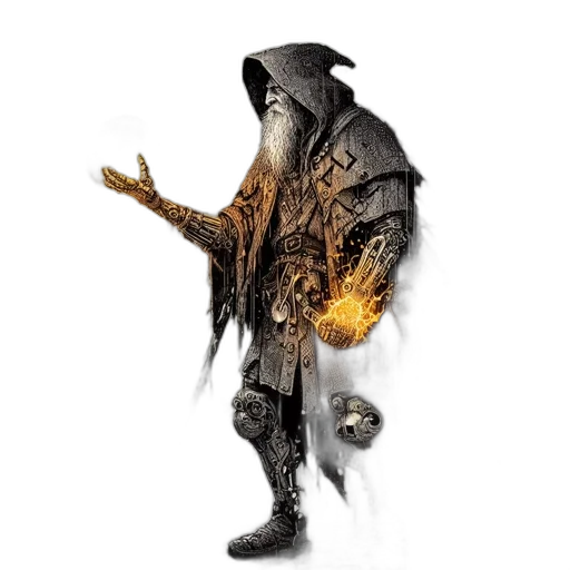 staff, creature, jacket, mask transparent PNG cut-out