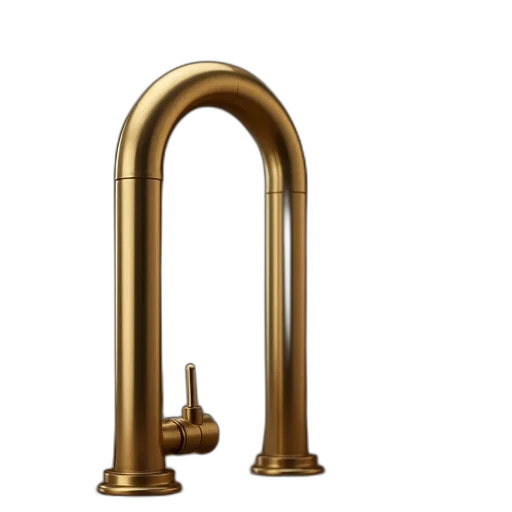 3d render, brass, tube, looks transparent PNG cut-out