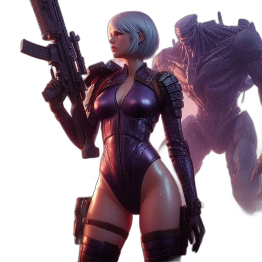 weapon, robot, concept art, cyberpunk transparent PNG cut-out